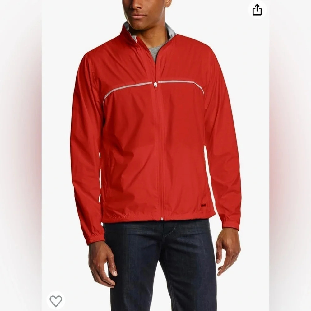 🌸Charles River Apparel Men’s Racer Packable Windbreaker Jacket red size L